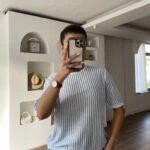 BİSİKLET YAKA AJURLU VİSKON BLUZ - BEBE MAVİ