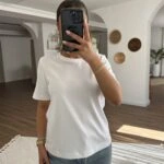 BİSİKLET YAKA BASİC PAMUK TİŞÖRT - BEYAZ