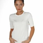 BİSİKLET YAKA ENSE DÜĞME KISA KOL KAZAK - EKRU