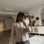 BİSİKLET YAKA GOLD DÜĞME YÜN KARIŞIM HIRKA - BEJ