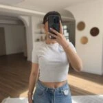 BİSİKLET YAKA KISA PAMUK TİŞÖRT - GRİ