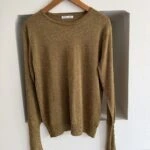 BİSİKLET YAKA KOL DROP SİMLİ VİSKON KAZAK - YAĞ YEŞİL