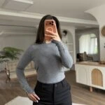 BİSİKLET YAKA KOL DROP VİSKON TRİKO - ANTRASİT