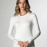 BİSİKLET YAKA KOL ORTASI DROPLU - EKRU