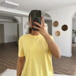 BİSİKLET YAKA MODAL PAMUK TİŞÖRT - SARI