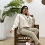 BİSİKLET YAKA MODAL SWEAT - EKRU