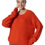 BİSİKLET YAKA ÖRGÜ KAZAK - ORANGE