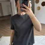 BİSİKLET YAKA PAMUK SALAŞ BASİC PAMUK TİŞÖRT - ANTRASİT