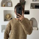 BİSİKLET YAKA PARLAK KISA KAZAK - ALTIN