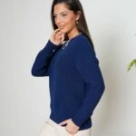 BİSİKLET YAKA POFUDUK KAZAK - LACİVERT