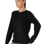 BİSİKLET YAKA REGLAN KOL V DOKUMA VİSKON KAZAK - SİYAH