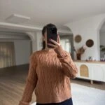 BİSİKLET YAKA SAÇ ÖRGÜ KAZAK - TARÇIN