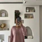 BİSİKLET YAKA SİMLİ BASİC İNCE VİSKON KAZAK - PEMBE