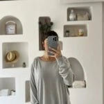 BİSİKLET YAKA SİMLİ BASİC İNCE VİSKON KAZAK - A.GRİ