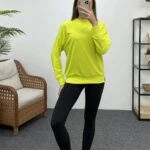 BİSİKLET YAKA SWEAT - NEON YEŞİL