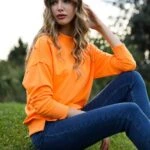 BİSİKLET YAKA SWEAT - ORANGE