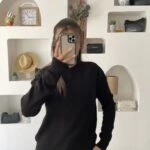 BİSİKLET YAKA VİSKON LİKRALI BASİC KAZAK - SİYAH