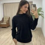 BİSİKLET YAKA YUMOŞ KAZAK - SİYAH