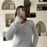 BİSİKLET YAKA YUMUŞAK DOKU PARLAK TRİKO KAZAK - MAVİ