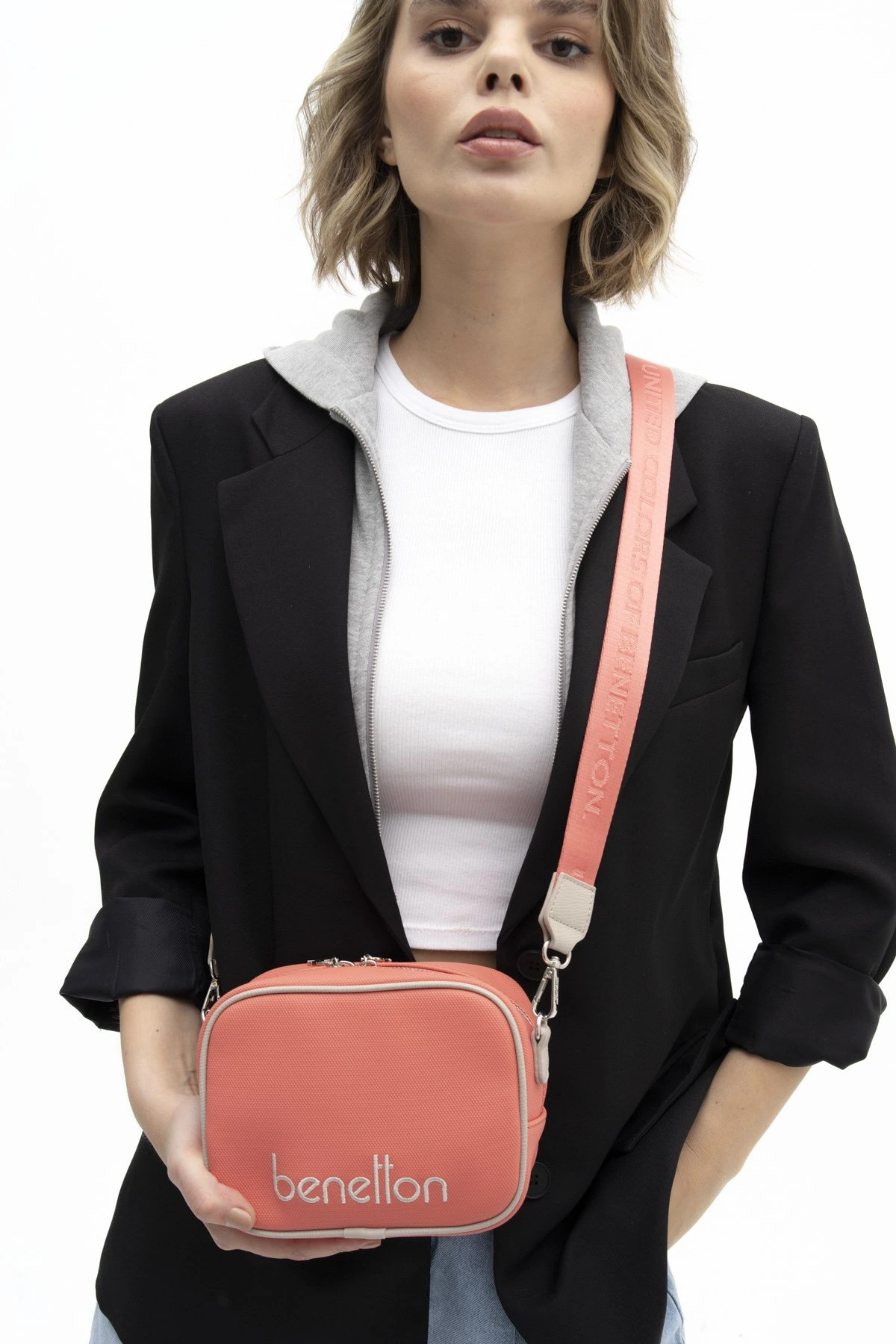 BNT 1341 NANO BENETTON ÇAPRAZ ÇANTA - MERCAN TAŞ - Görsel 1