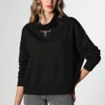 BOĞAZLI CROP SWEAT - SİYAH