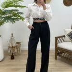 BOL PAÇA PALAZZO PANTOLON - SİYAH