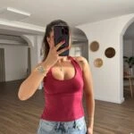 BOYUN ASKILI ETEK YAN YIRTMAÇ POLİAMİD ATLET - KOYU FUŞYA