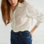 BRODE İŞLEMELİ GÖMLEK - EKRU