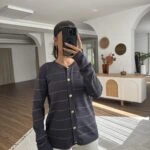 BURGU SİM DETAY GOLD DÜĞME VİSKON HIRKA - ANTRASİT