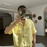 CEKET YAKA KISA KOL KISA GÖMLEK - SARI