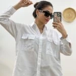 CEP KAPAK YIRTMAÇLI PAMUK GÖMLEK - BEYAZ