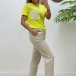 CEP MAKROME BİSİKLET YAKA TİŞÖRT - NEON YEŞİL