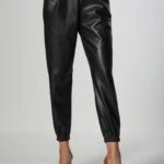 CEPLİ BAĞCIKLI DERİ PANTOLON - SİYAH