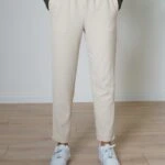 CEPLİ BEL LASTİKLİ OTTOMAN LİKRALI EŞOFMAN - BEJ