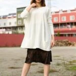 CEPLİ GENİŞ KALIP TRİKO - EKRU