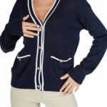 CEPLİ GOLD DÜĞME PAMUK HIRKA - LACİVERT