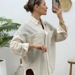 CEPLİ KETEN GÖMLEK - NATUREL