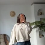 CHERRY VİBES YAZI NAKIŞ ARKA DETAY PAMUK SALAŞ SWEAT - BEJ