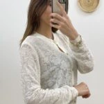 ÇİÇEK DESEN GOLD DÜĞME HIRKA - EKRU