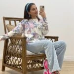 ÇİÇEK DESENLİ VİSKON KAZAK - EKRU