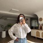 ÇİFT CEP KEMİK DÜĞME SALAŞ GÖMLEK - BEYAZ