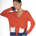 ÇİFT CEP RENKLİ GOLD DÜĞME HIRKA - KIRMIZI