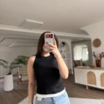 ÇİFT GÖRÜNÜMLÜ SIFIR KOL PAMUK ATLET - SİYAH