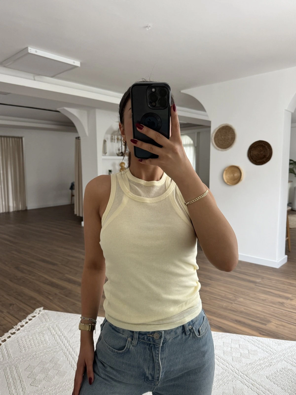 ÇİFT KAT AYRI PAMUK ATLET - AÇIK SARI - Görsel 1