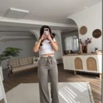 ÇİFT KAT BEL GİZLİ FERMUARLI CEPLİ PANTOLON - BEJ