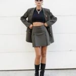 ÇİFT PİLE DETAY KALEM MİNİ ETEK - HAKİ