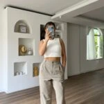 ÇİFT PİLE YÜKSEK BEL PAMUK PANTOLON - HAKİ