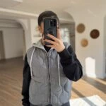 ÇIKARILABİLİR KAPÜŞONLU KAPİTONE PAMUK YELEK - GRİ