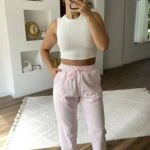 ÇİMALI GABARDİN DİZ DİKİŞLİ PANTOLON - ŞEKER PEMBE