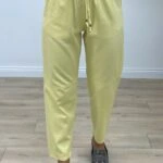 ÇİMALI GABARDİN DİZ DİKİŞLİ PANTOLON - SARI